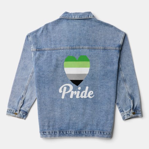 Aromantic Gay Pride Rainbow Word  2  Denim Jacket