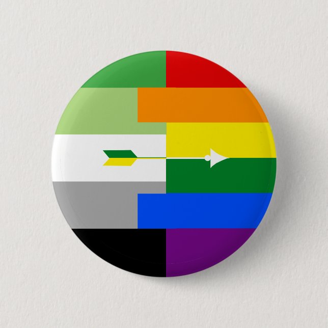 Aromantic Homosexual Pin (Front)