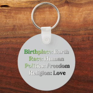 Aromantic Pride - Birthplace: Earth. Race: Human Keychain