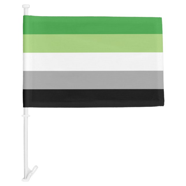 Aromantic Pride Car Flag (Front)