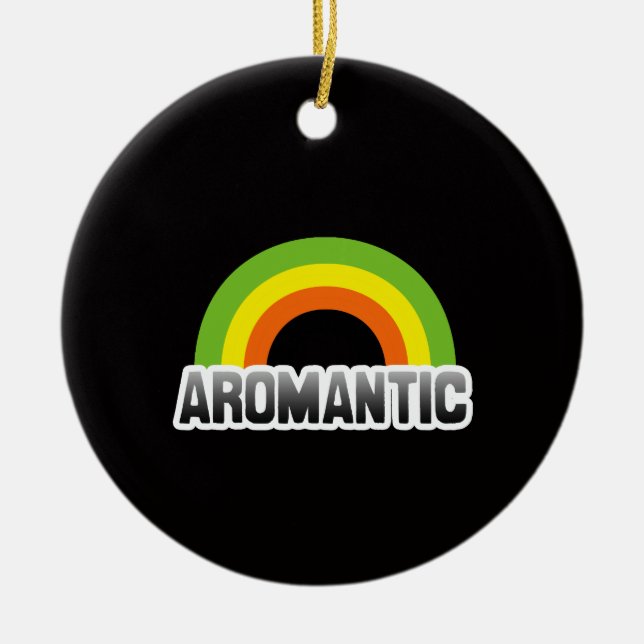 Aromantic Pride Ceramic Ornament (Front)