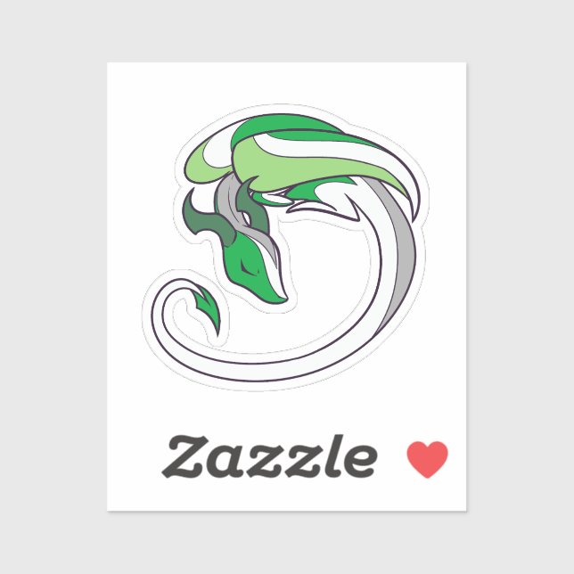 Aromantic Pride Dragon Sticker (Sheet)