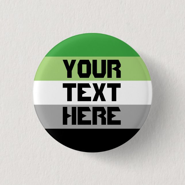 Aromantic pride flag button (Front)