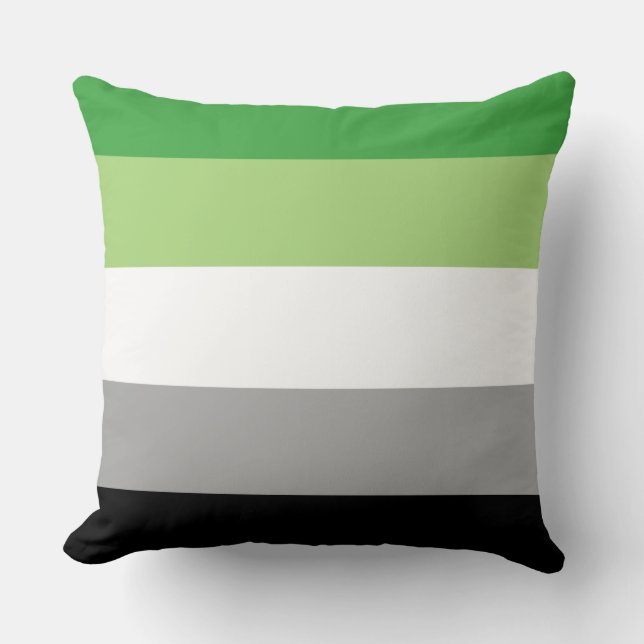 Aromantic pride flag design throw pillow (Front)