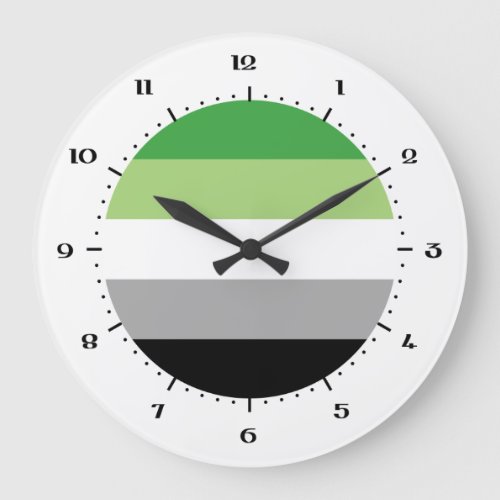 Aromantic Pride flag Large Clock