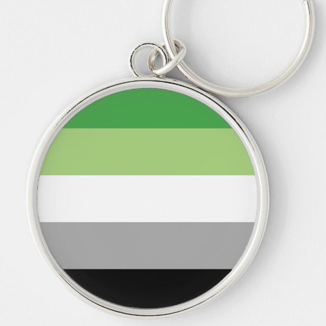 Aromantic Pride Flag LGBTQ Keychain (Front)