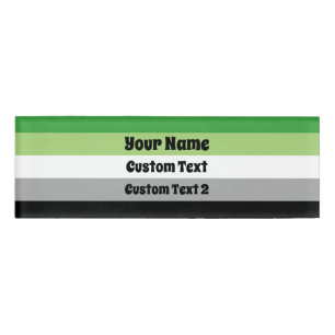 Aromantic Pride flag Name Tag