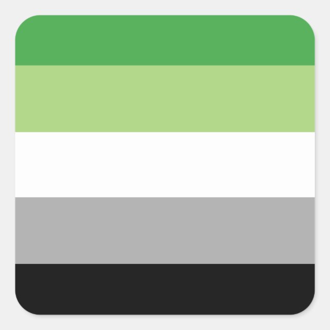 Aromantic Pride Flag Square Sticker (Front)