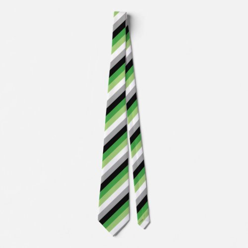 Aromantic Pride Flag  Stripes  Neck Tie