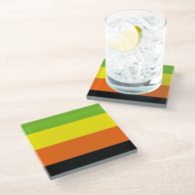 Aromantic Pride Glass Coaster (Angled)