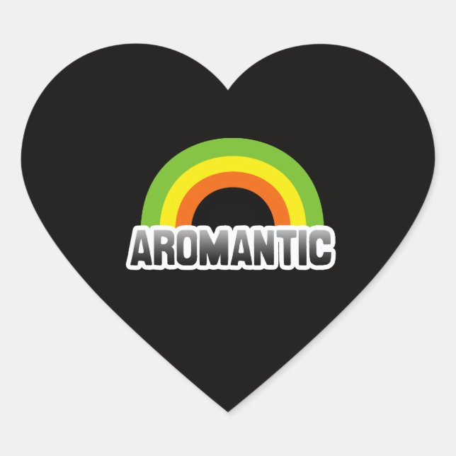 Aromantic Pride Heart Sticker (Front)