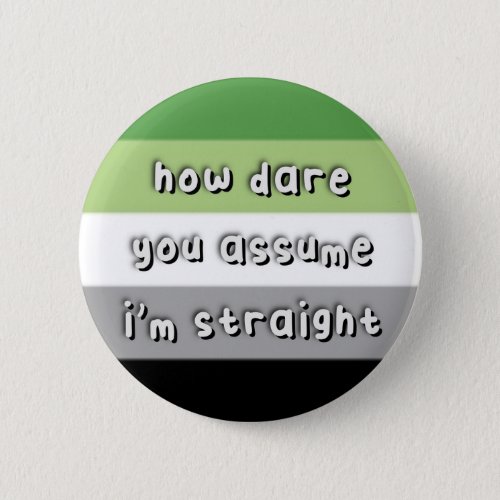 Aromantic Pride _ How Dare You Assume _ LGBT Button