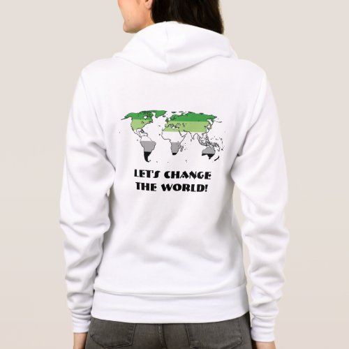 Aromantic Pride Map of The World  Hoodie