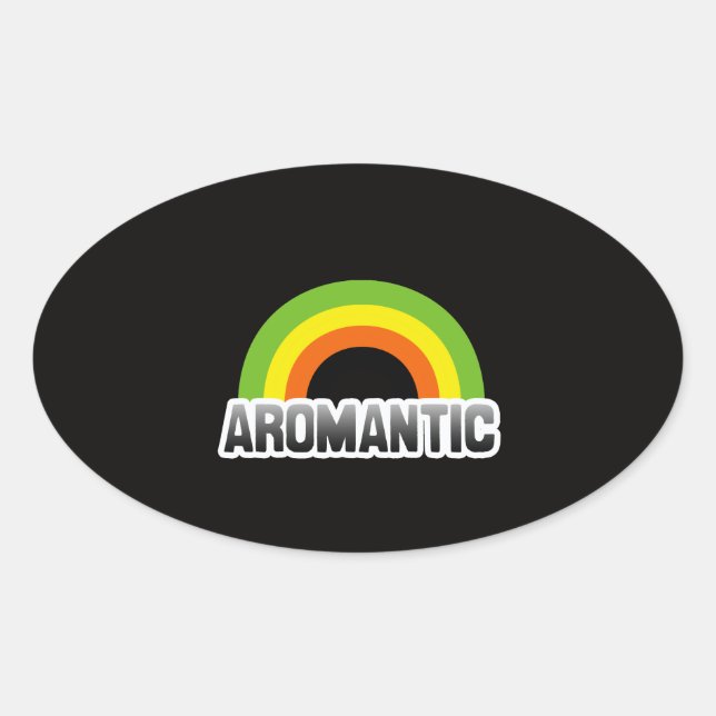 Aromantic Pride Oval Sticker (Front)