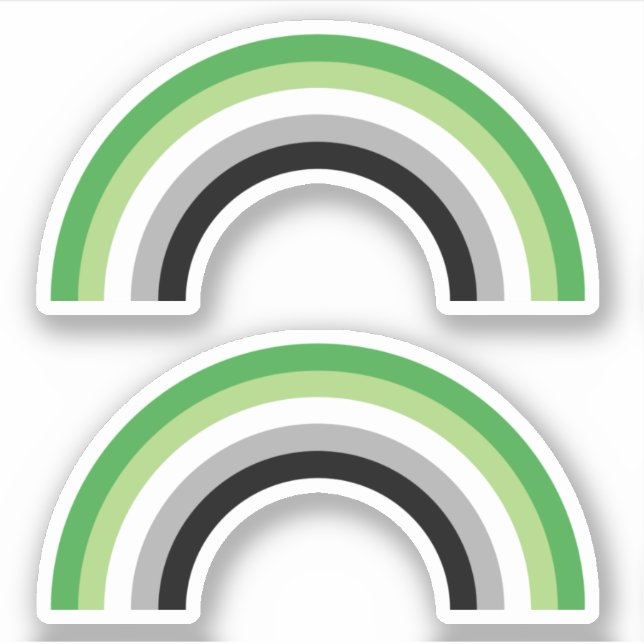 Aromantic Pride Rainbow Sticker (Front)