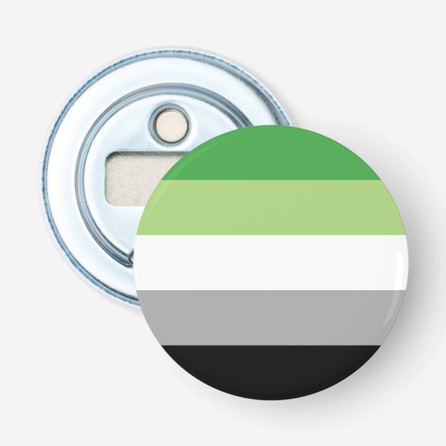 Aromantic Pride Stripes Bottle Opener (Front)