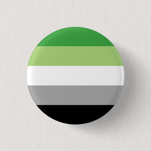 Aromantic Pride Stripes Button (Front)