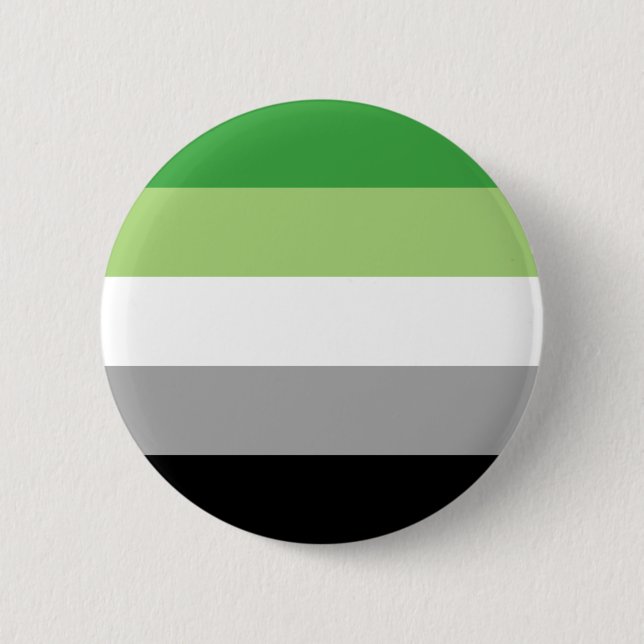 Aromantic Pride Stripes Button (Front)