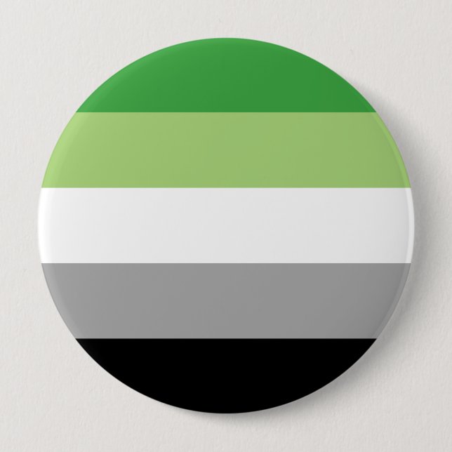 Aromantic Pride Stripes Button (Front)
