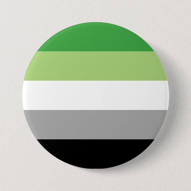 Aromantic Pride Stripes Button (Front)