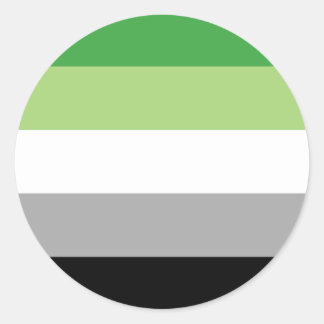 Aromantic Pride Stripes Classic Round Sticker