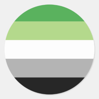 Aromantic Pride Stripes Classic Round Sticker