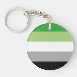 Aromantic Pride Stripes Keychain