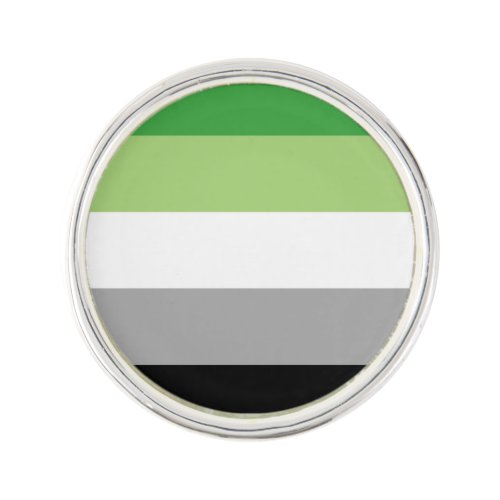 Aromantic Pride Stripes Lapel Pin