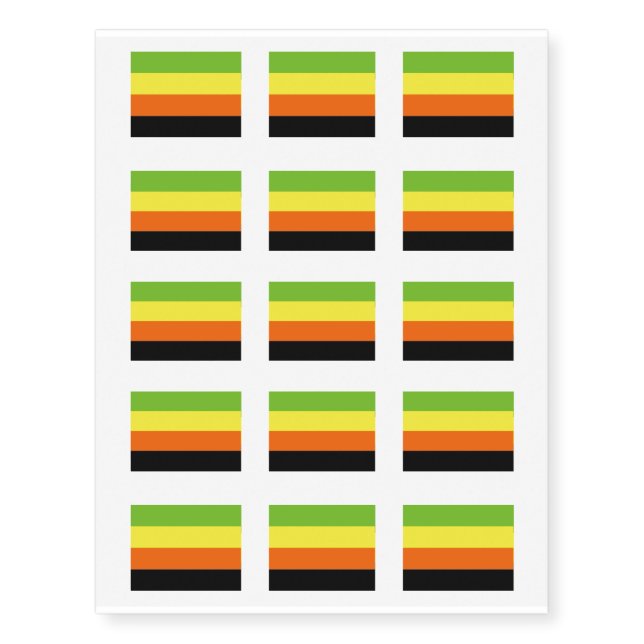 Aromantic Pride Temporary Tattoos (Front)