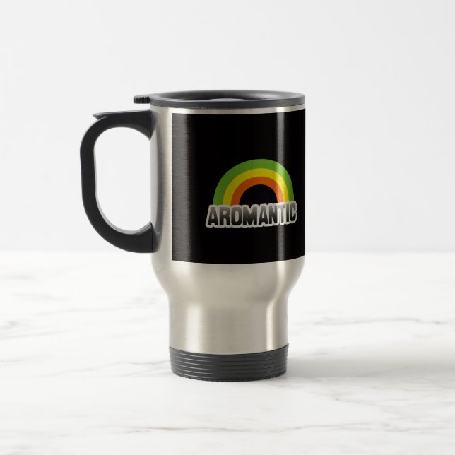 Aromantic Pride Travel Mug (Left)