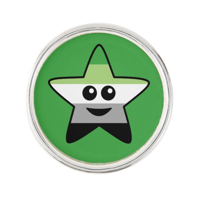 Aromantic Star Lapel Pin (Front)