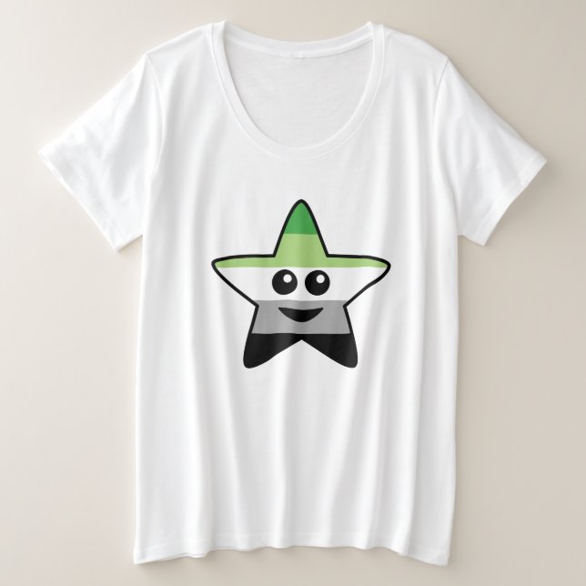 Aromantic Star Plus Size T-Shirt (Design Front)