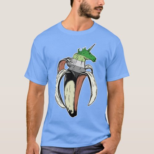 Aromantic Unicorn Banana LGBT Pride Flag T_Shirt
