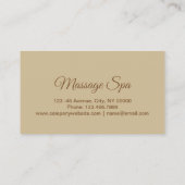 Aromatherapy Acupressure Massage therapist Business Card (Back)