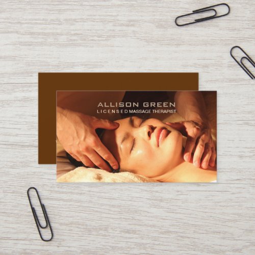 Aromatherapy Acupressure Massage therapist Business Card