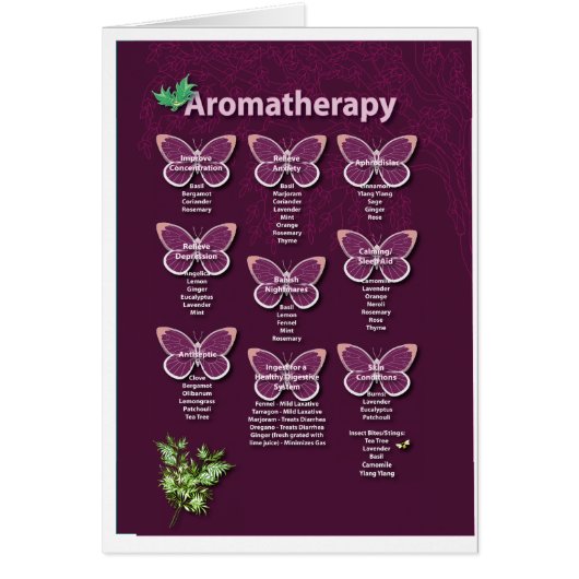 Aromatherapy Chart in Burgundy Cards (Front)