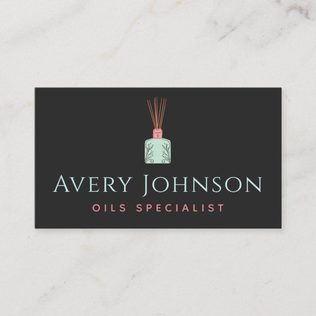 Aromatherapy Essential Oil Diffuser Social Media Business Card (Front)
