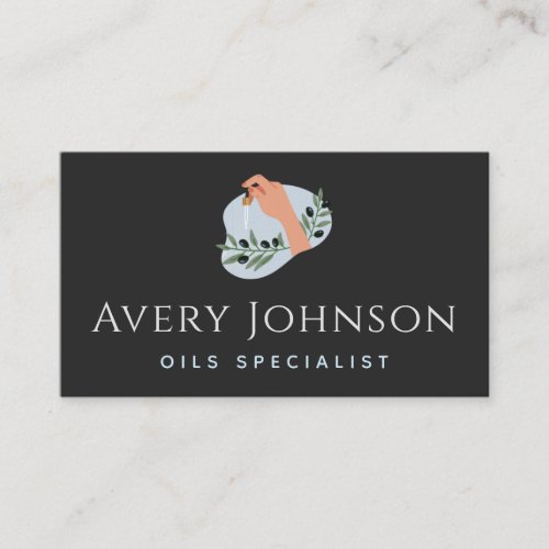 Aromatherapy Essential Oil Specialist Elegant Hand Business Card
