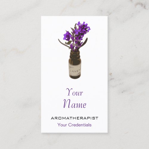 Aromatherapy Lavender Oil Bottle Business Cards