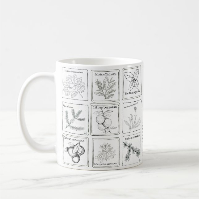 Aromatherapy Plant Sketch Mug (Left)