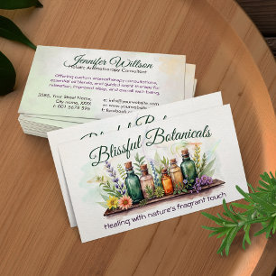 Aromatherapy Practice Watercolor Illustration Business Card