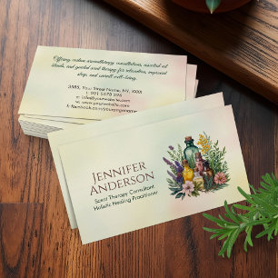 Aromatherapy Practitioner Watercolor Illustration Business Card