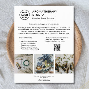 Aromatherapy Spa Logo QR Promotional Business Flyer