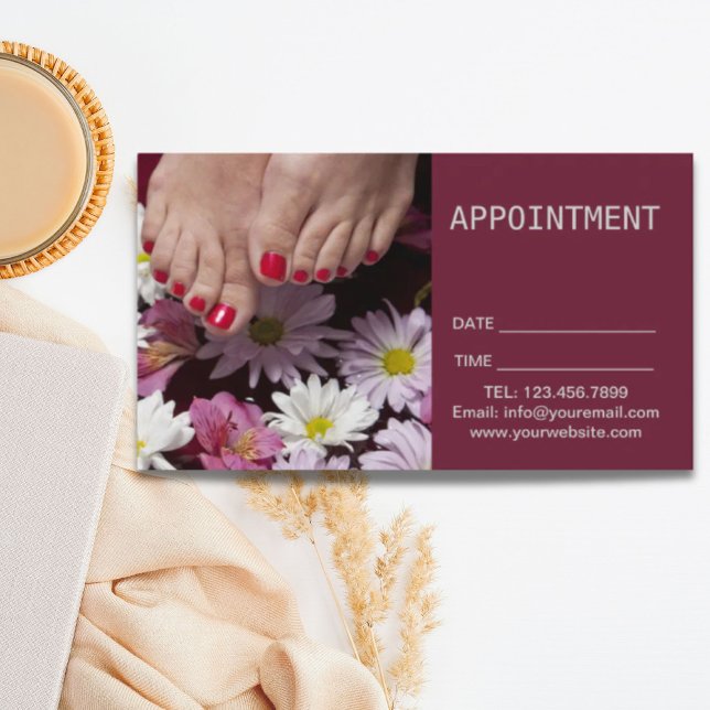 Aromatherapy SPA Nail Salon Pedicure Appointment Card (Aromatherapy SPA Nail Salon Pedicure Appointment)