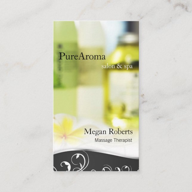 Aromatherapy Spa Skin Care Massage Salon Elegant Appointment Card (Front)