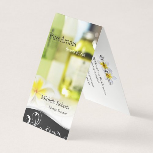 Aromatherapy Spa Skin Care WAppointment Referral Business Card