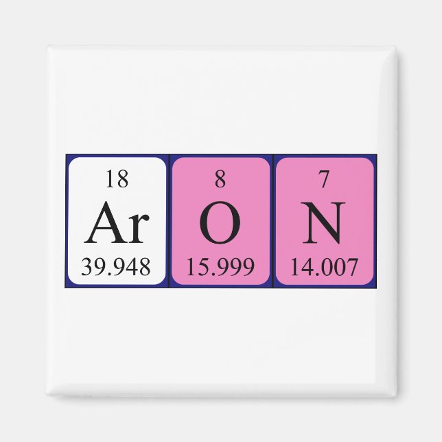Aron periodic table name magnet (Front)