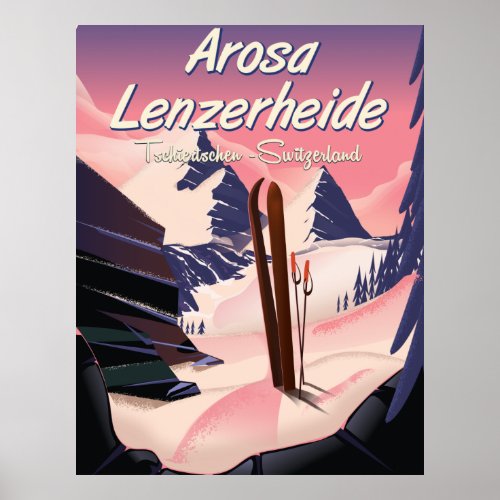 Arosa LenzerheideSwitzerland ski poster Poster