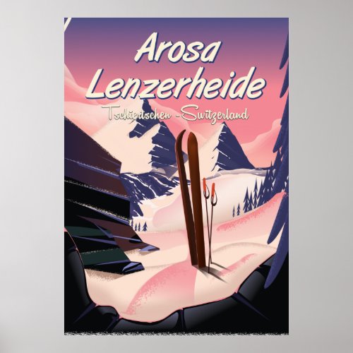 Arosa LenzerheideSwitzerland ski poster Poster