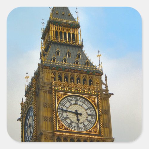 Around Britain  Big Ben Clock tower Westminster Square Sticker